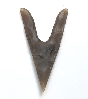 Lot 419 - Superb Neolithic skeletal barbed arrow head,...