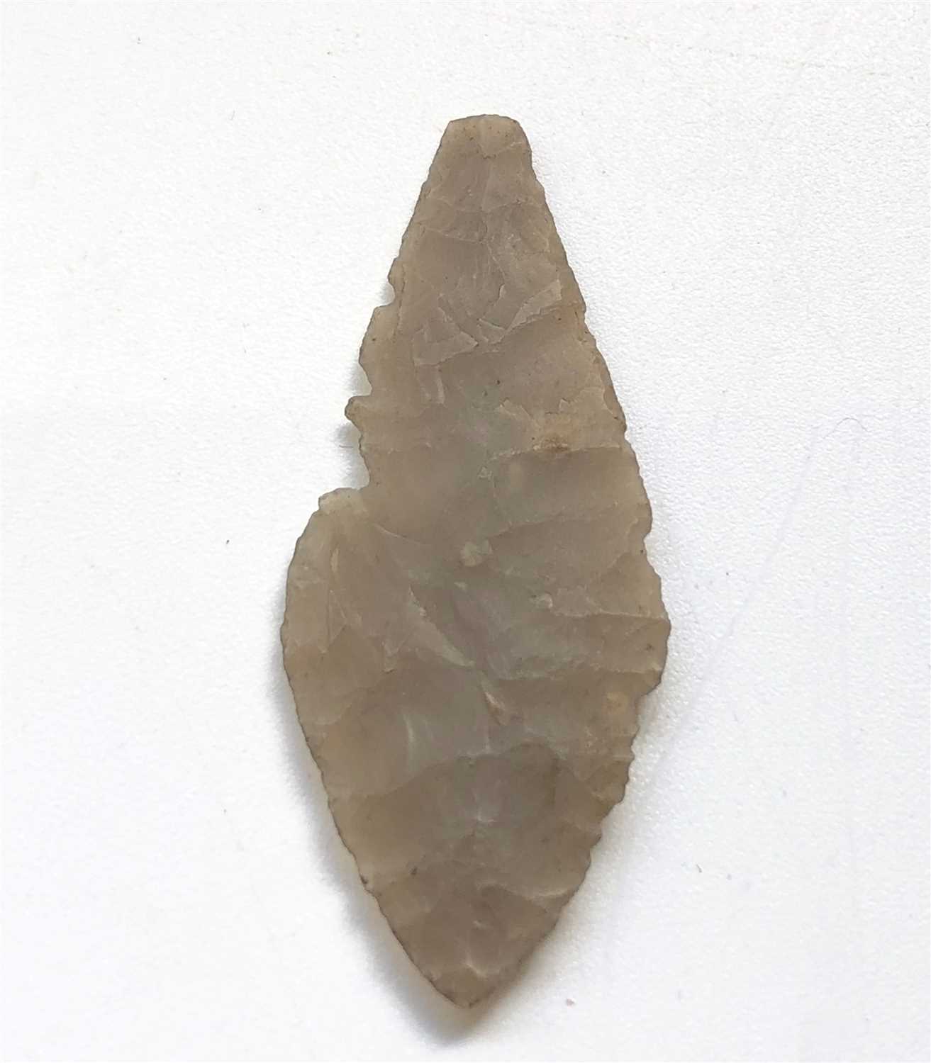 Lot 421 - Neolithic leaf shaped chert arrow head, Ex Dr...