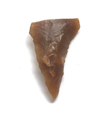 Lot 424 - Neolithic fine, large, oblique flint arrow...