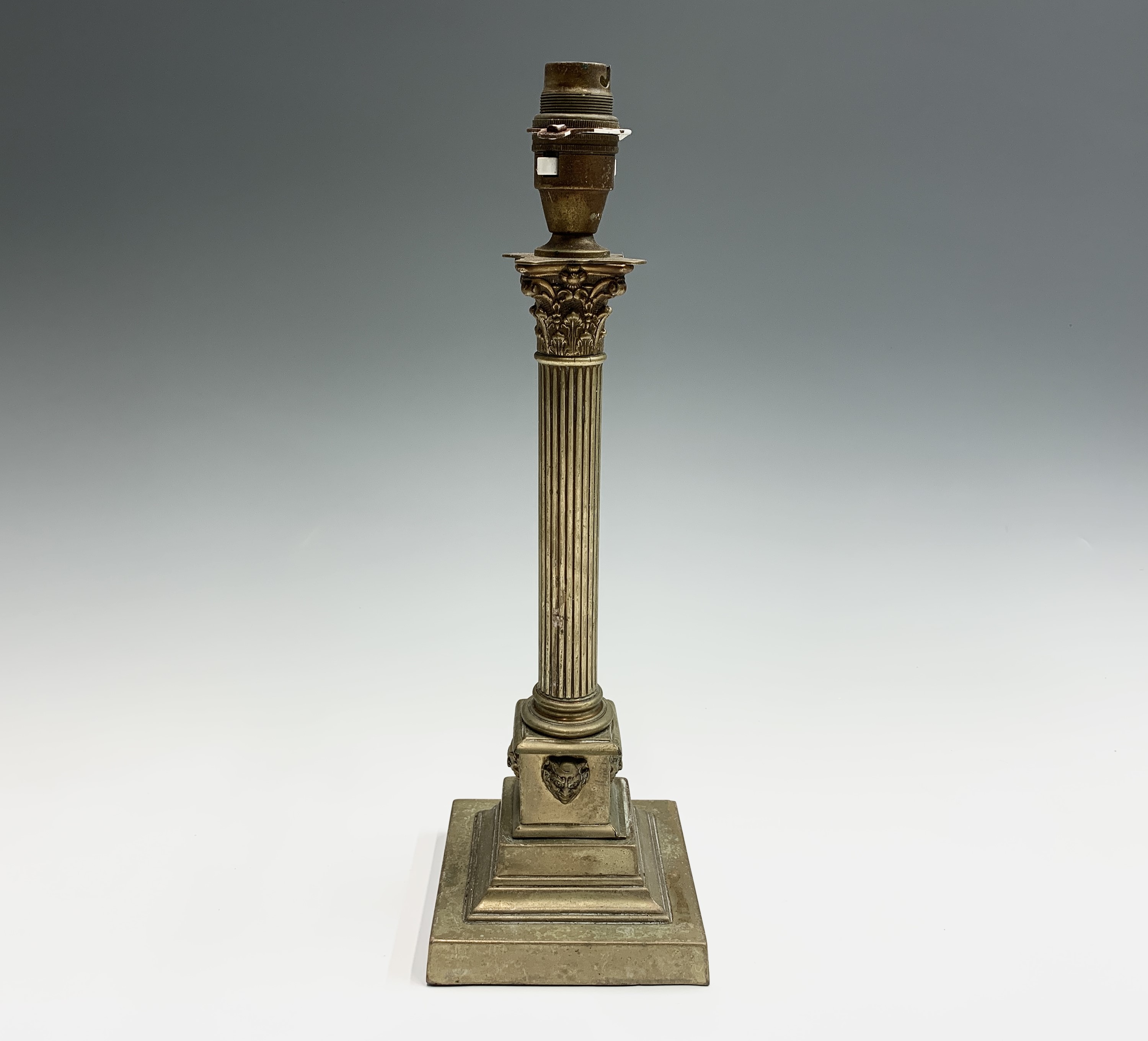 brass corinthian column table lamp