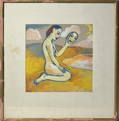 Lot 59 - Janet LYNCH (1938) Kneeling Figure Acrylic...