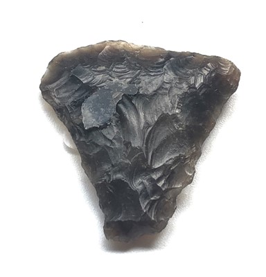 Lot 434 - Neolithic nicely flaked, transverse arrow head,...