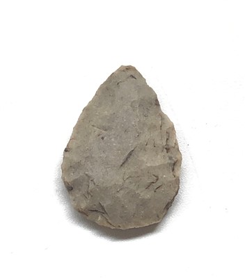 Lot 437 - Excellent Neolithic leaf shaped flint arrow...