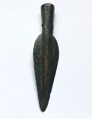 Lot 452 - Middle Bronze Age spear (Bronze) Norfolk, 88g,...