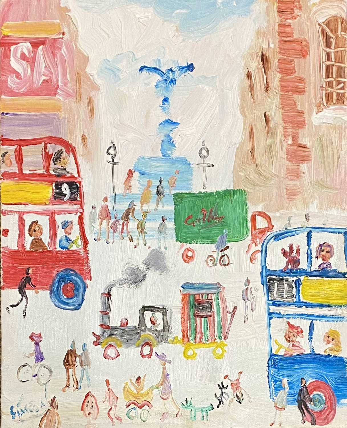 Lot 76 - Simeon STAFFORD (1956) Piccadilly Oil on...