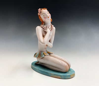 Lot 846 - A French Art Deco pottery figure, circa 1930,...