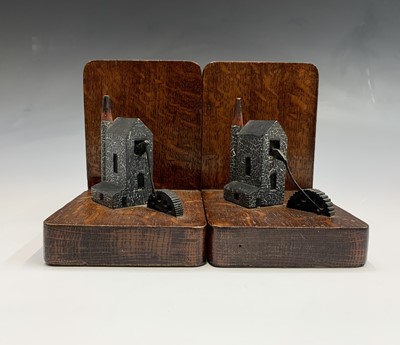 Lot 60 - A pair of oak bookends, mid 20th century, each...