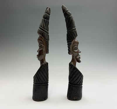 Lot 30 - A pair of central African ethnic carved...