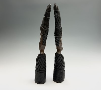 Lot 30 - A pair of central African ethnic carved...