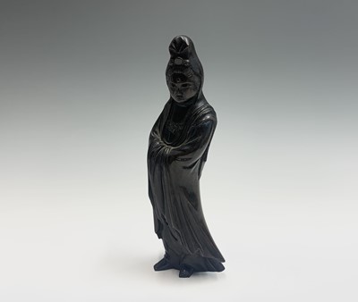 Lot 105 - A Chinese bronze figure of Guanyin, 19th...