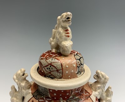 Lot 924 - A Japanese Satsuma pottery koro and cover,...