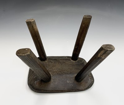 Lot 76 - A 19th century elm small stool or candle stand,...