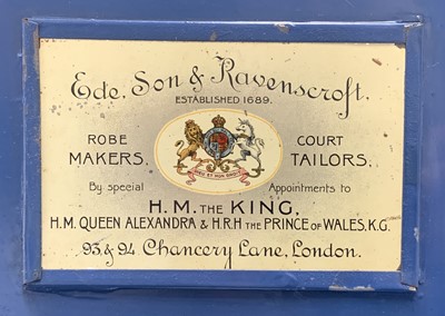 Lot 189 - An Edwardian lacquered tin gown box, with...