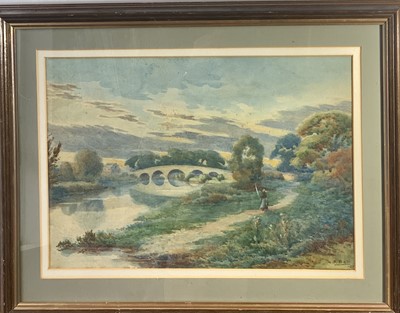 Lot 828 - F BALL Landscape watercolour Signed and dated...