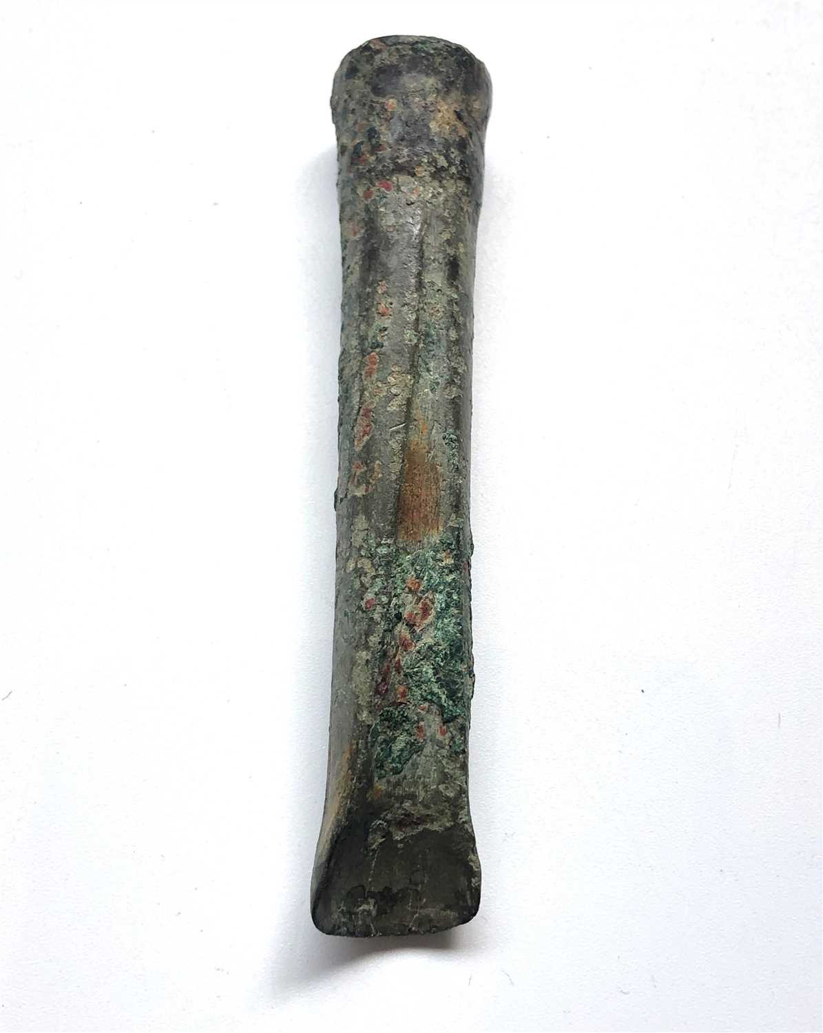 Lot 479 - Bronze Age gouge, Lincolnshire, 72.2g, 100mm.