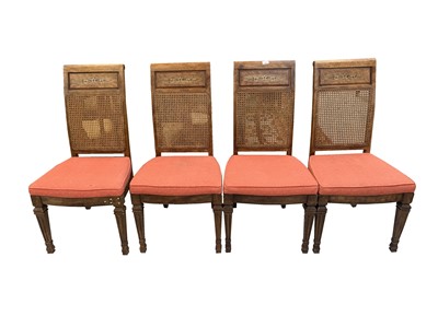 Lot 3046 - A set of four walnut dining chairs, 20th...