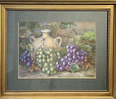 Lot 693 - Mabel HARRISON (XIX-XX) A pot of flowers in...