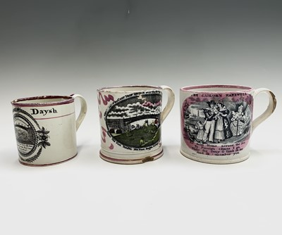 Lot 1021 - An early 19th century pearlware mug printed...