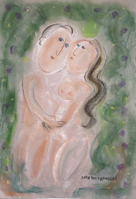 Lot 586 - Dora HOLZHANDLER (1928-2015) Lovers Embracing...