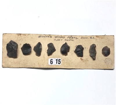 Lot 484 - A collection of 8 Neolithic worked flints,...