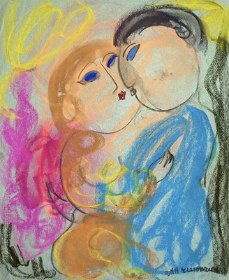 Lot 590 - Dora HOLZHANDLER (1928-2015) Kiss Pastel on...