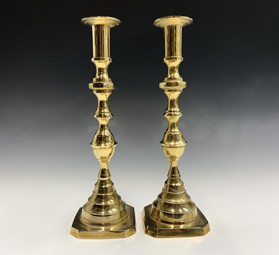 Lot 53 - A pair of early 20th century brass...