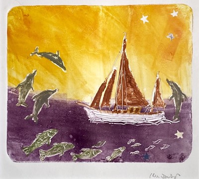 Lot 316 - Ian DUNLOP (1945) Sailing Boat with Fish and...