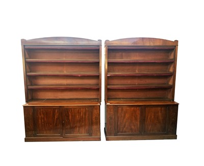 Lot 3048 - A pair of late Victorian mahogany open library...