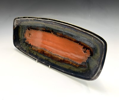 Lot 913 - An Eric Leaper studio pottery dish with orange...