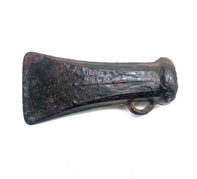 Lot 491 - Bronze Age looped and socketed flanged axe,...