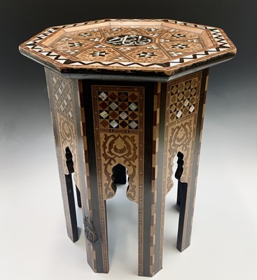 Lot 1002 - A Damascus marquetry occasional table, Syria,...