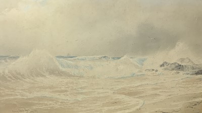 Lot 100 - Henry E. TOZER (1864-c.1938) Crashing Waves...