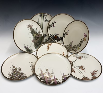 Lot 54 - A set of eight Japanese Satsuma porcelain...