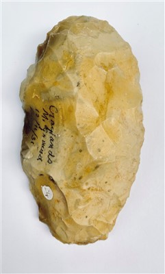 Lot 497 - Paleolithic ovate knife chert by bequest Henry...