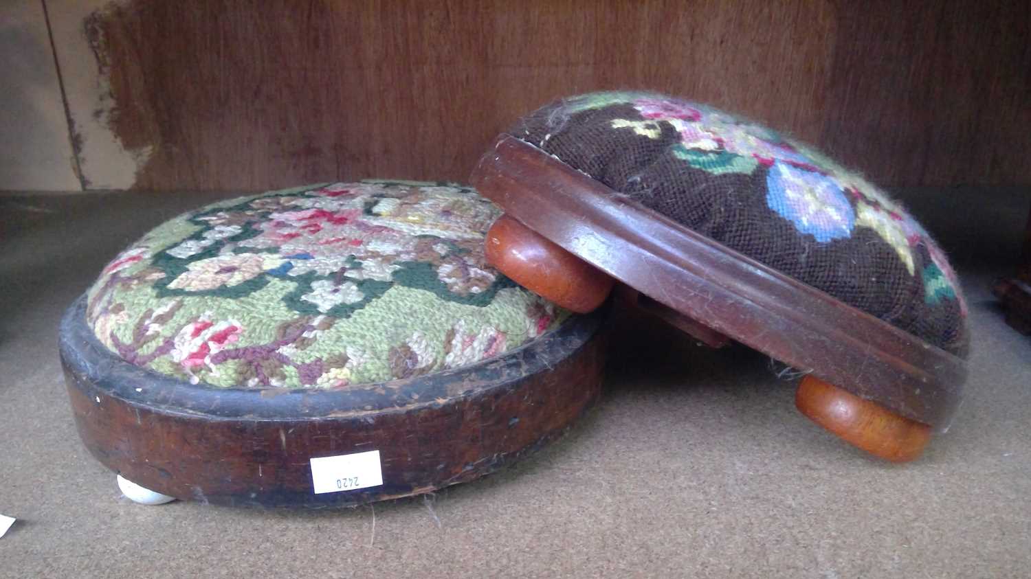 Lot 7 - Two tapestry footstools.