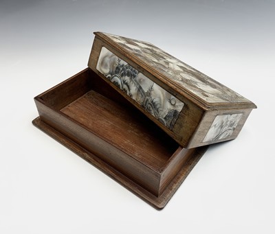 Lot 58 - A Chinese hardwood and mother of pearl box,...