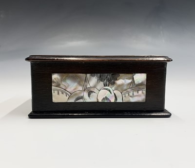 Lot 59 - A Chinese hardwood and mother of pearl box,...
