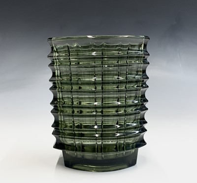 Lot 849 - A mid century modern grey glass vase, possibly...