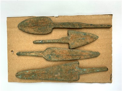 Lot 502 - B.A. Volivi arrow heads, spears. Coningsby,...