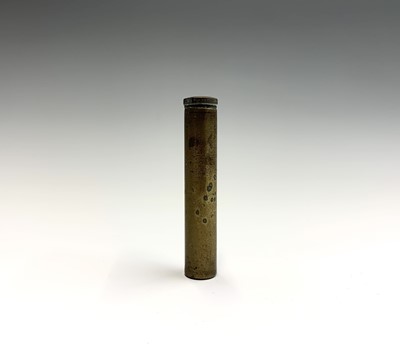 Lot 21 - A 19th century copper and brass small powder...