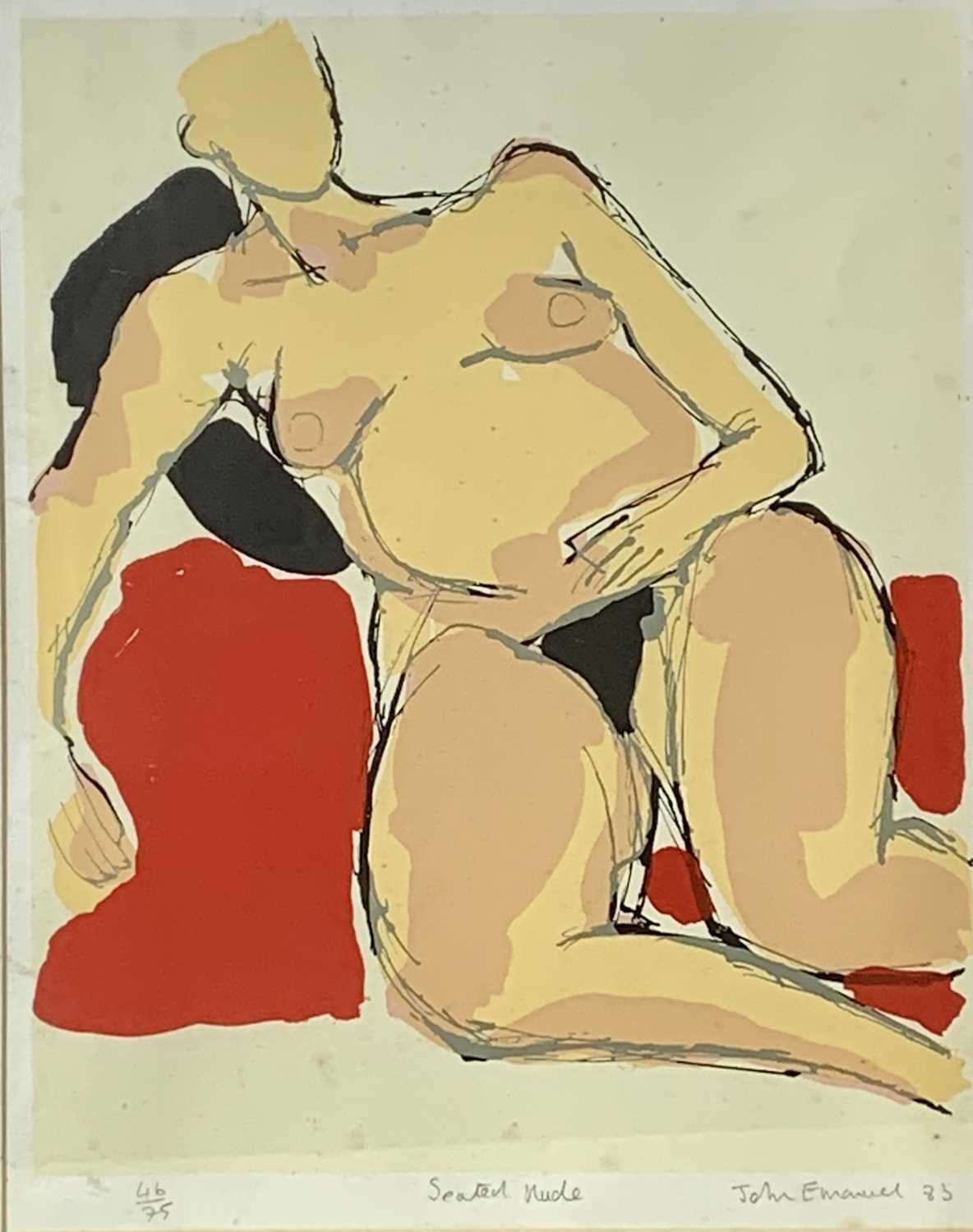Lot 45 - John EMANUEL (1930) Seated Nude Lithograph...