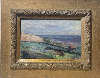 Lot 17 - S BROWN St Ives Headland Oil on panel Signed,...
