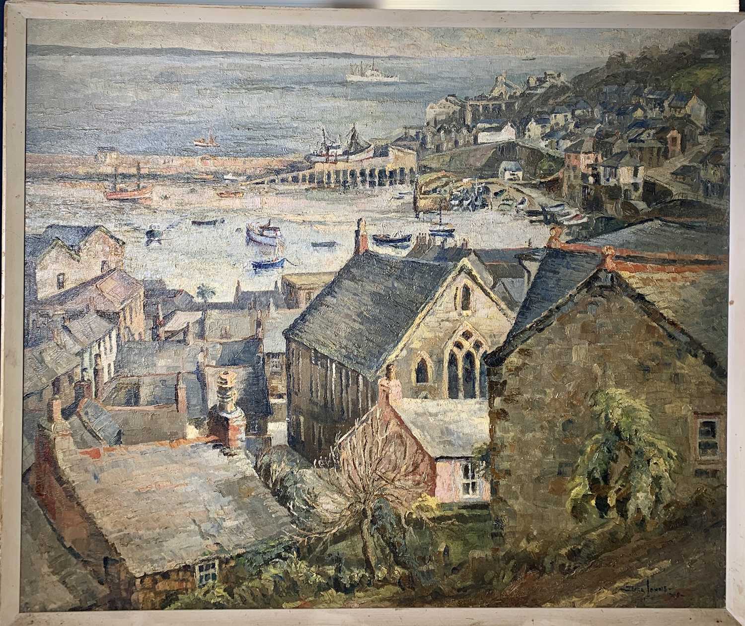 Lot 146 - Dora JOHNS Newlyn Oil on board Signed and...