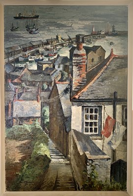 Lot 123 - Dora JOHNS Newlyn Oil on canvas Signed and...