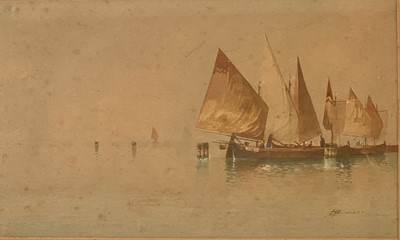 Lot 622 - Andrea BIONDETTI (1851-1946) Fishing boats...