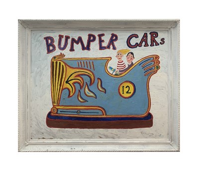 Lot 1420 - Simeon STAFFORD (b.1956) 'Bumper Cars' Oil on...