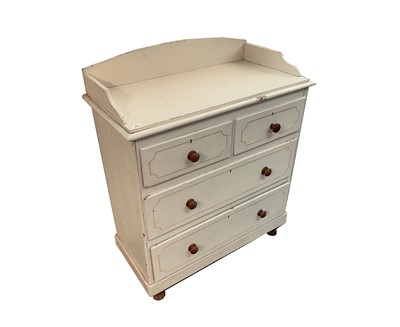 Lot 6 - A Victorian white painted pine chest of...