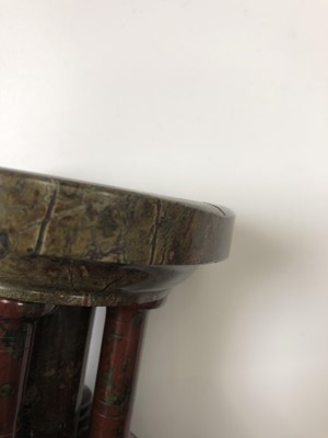 Lot 105 - A Cornish serpentine travel font of circular...