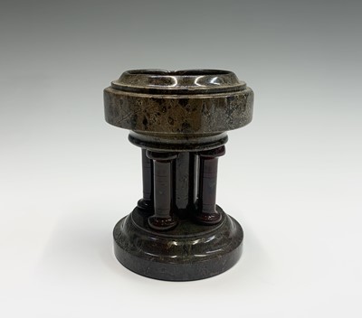 Lot 105 - A Cornish serpentine travel font of circular...