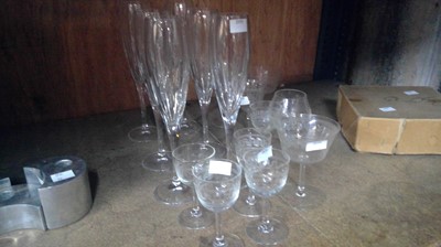 Lot 12 - Six Royal Brierley crystal champagne flutes...